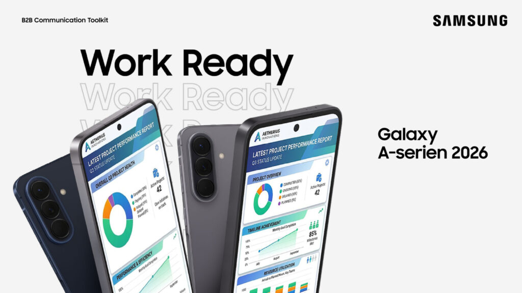 Samsung Galaxy A-serien 2026 B2B kommunikationsværktøj med rapporter